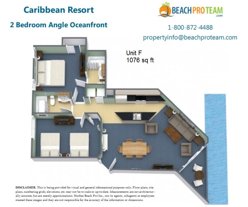 Caribbean II Floor Plan F - 2 Bedroom Ocean View